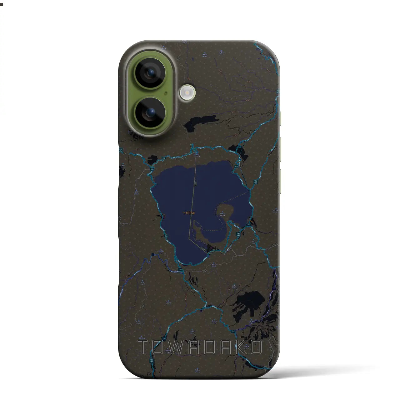 【十和田湖（青森県）】地図柄iPhoneケース（バックカバータイプ）