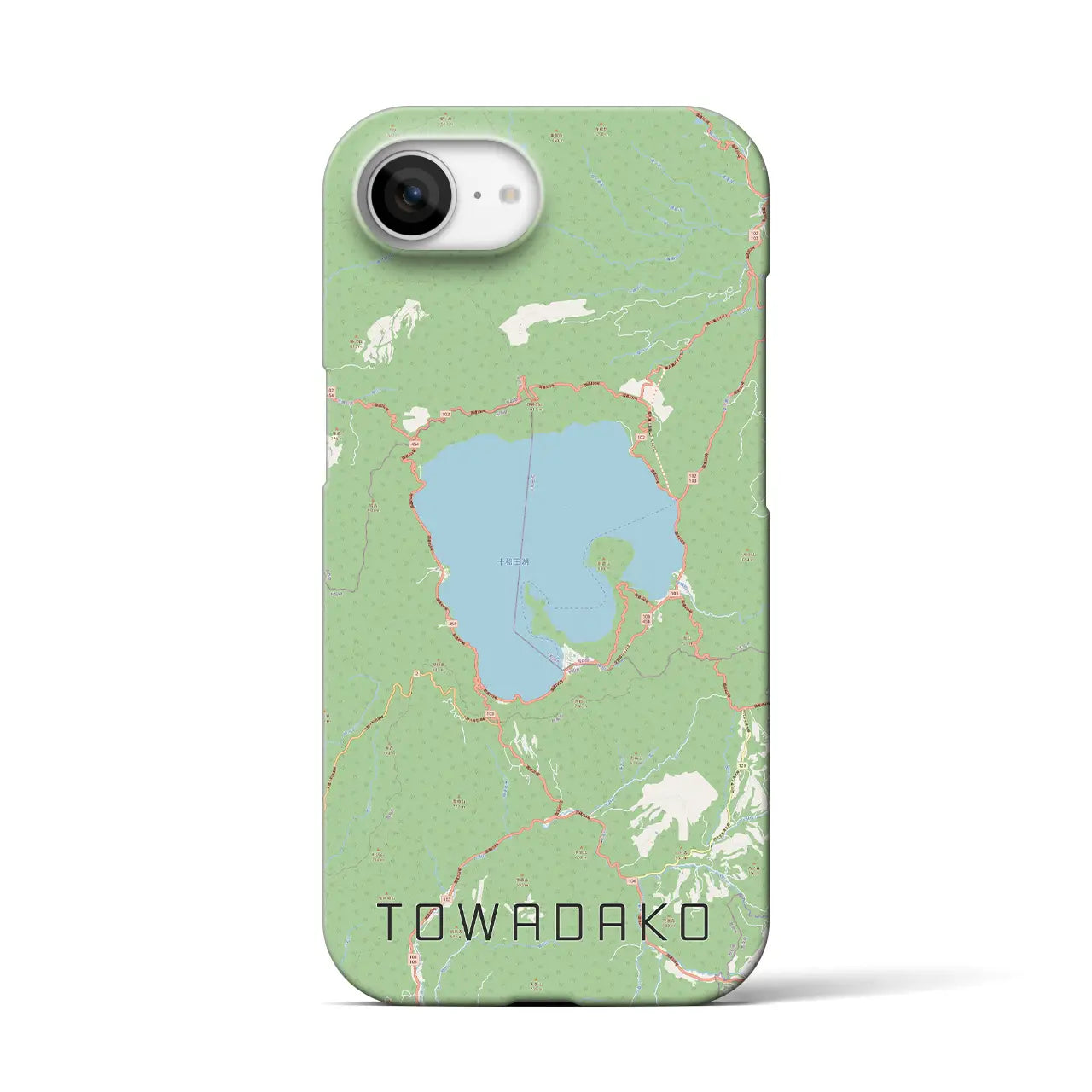 【十和田湖（青森県）】地図柄iPhoneケース（バックカバータイプ）