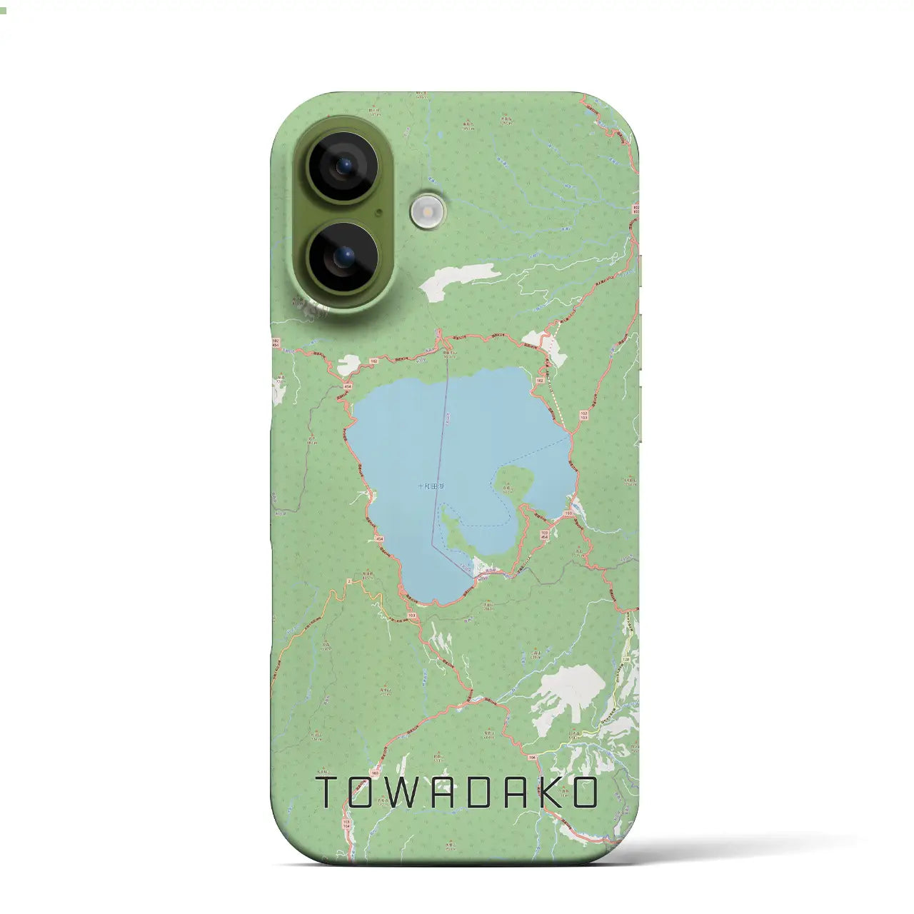 【十和田湖（青森県）】地図柄iPhoneケース（バックカバータイプ）
