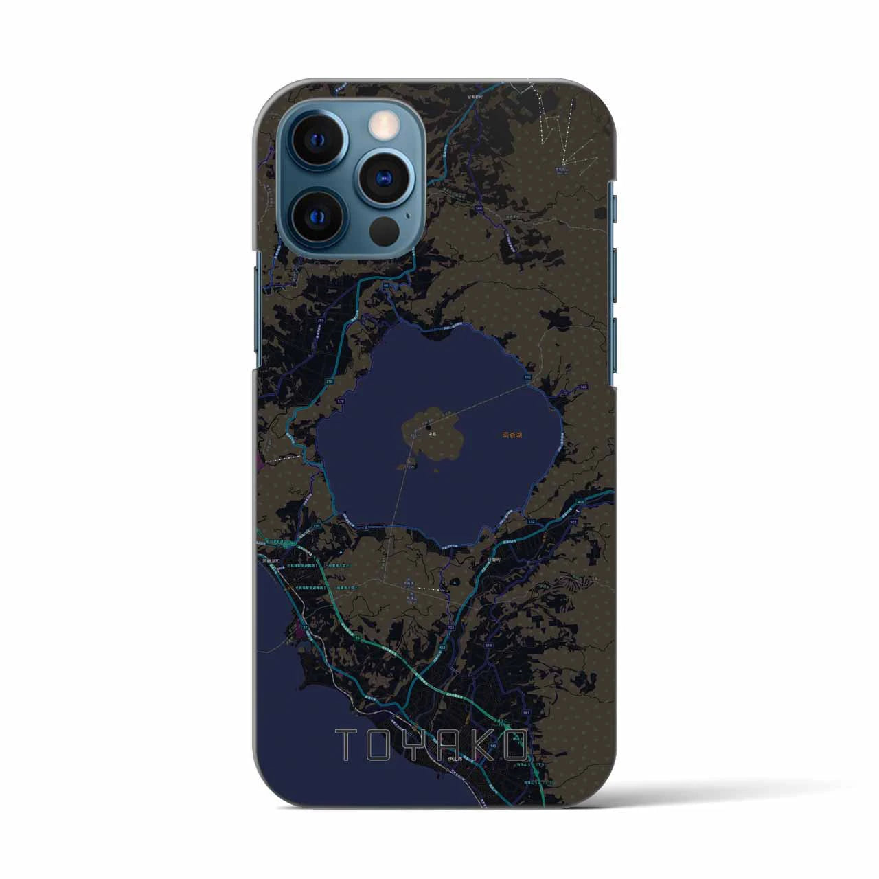 【洞爺湖（北海道）】地図柄iPhoneケース（バックカバータイプ）