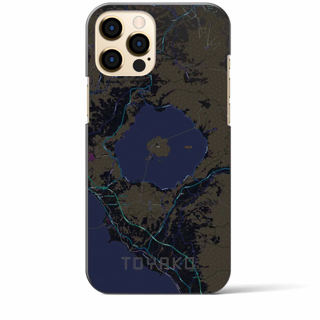 【洞爺湖（北海道）】地図柄iPhoneケース（バックカバータイプ）