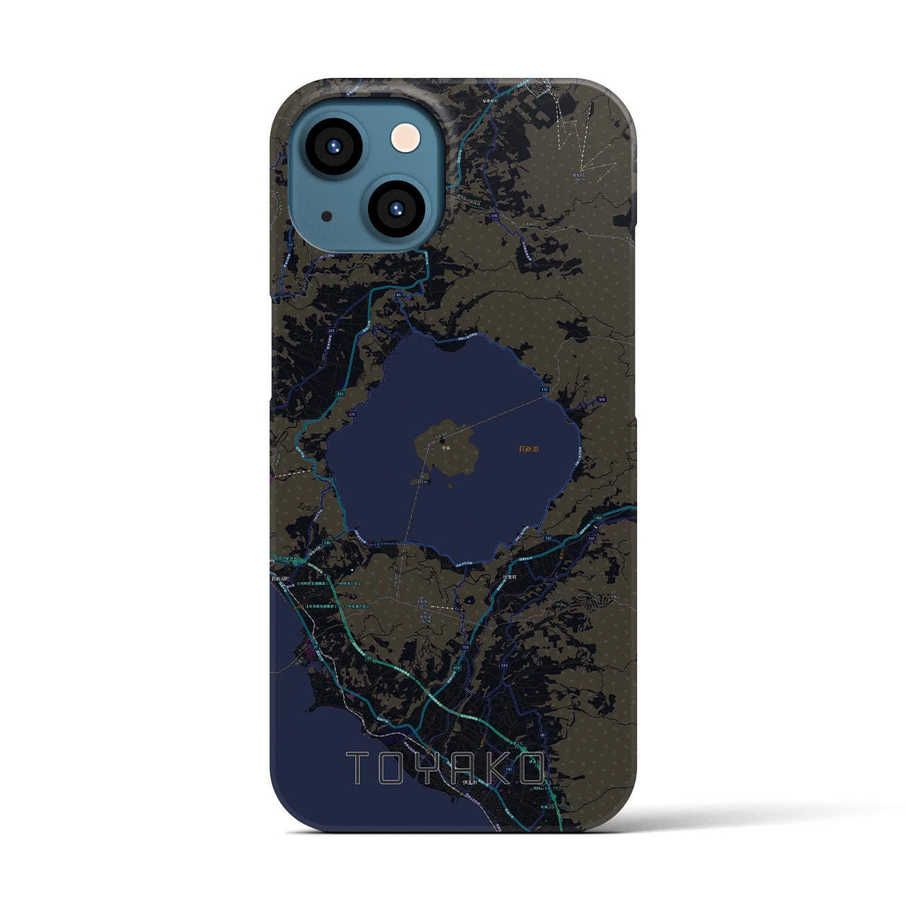 【洞爺湖（北海道）】地図柄iPhoneケース（バックカバータイプ）