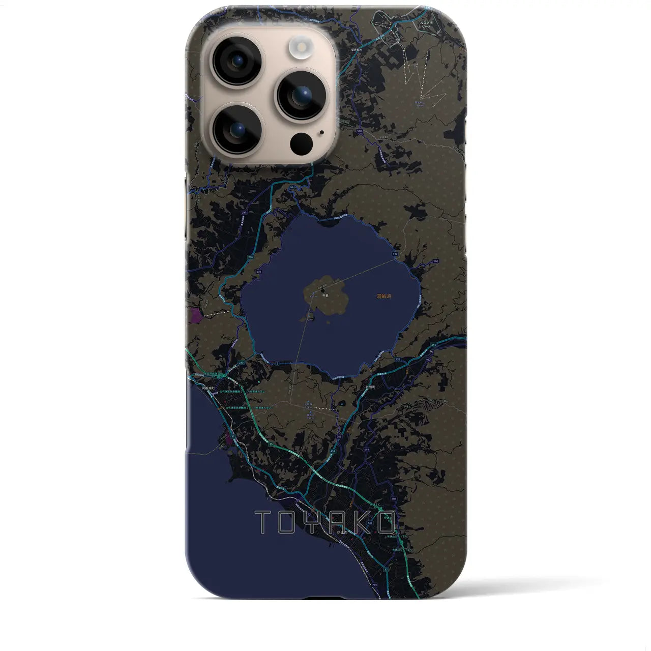 【洞爺湖（北海道）】地図柄iPhoneケース（バックカバータイプ）