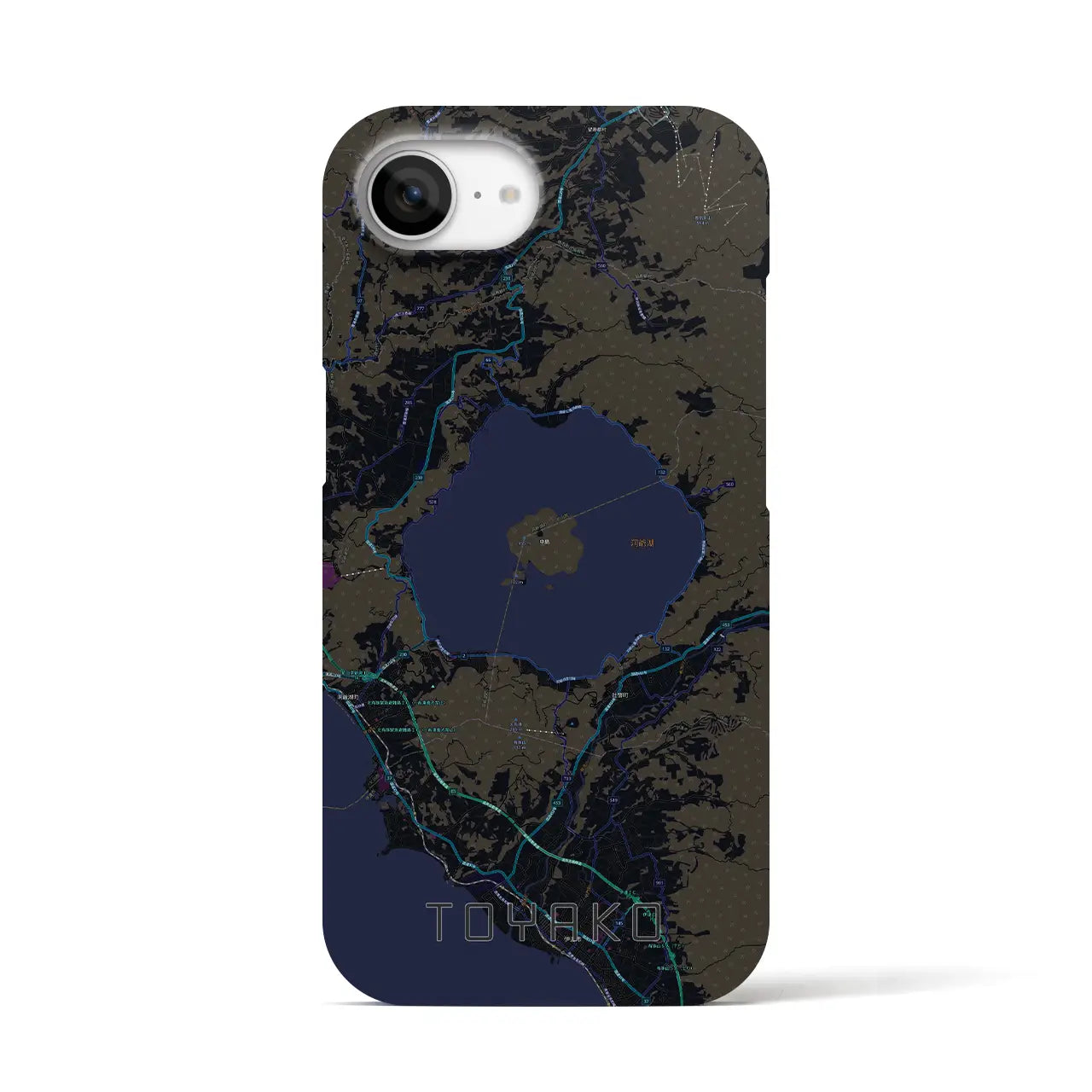 【洞爺湖（北海道）】地図柄iPhoneケース（バックカバータイプ）