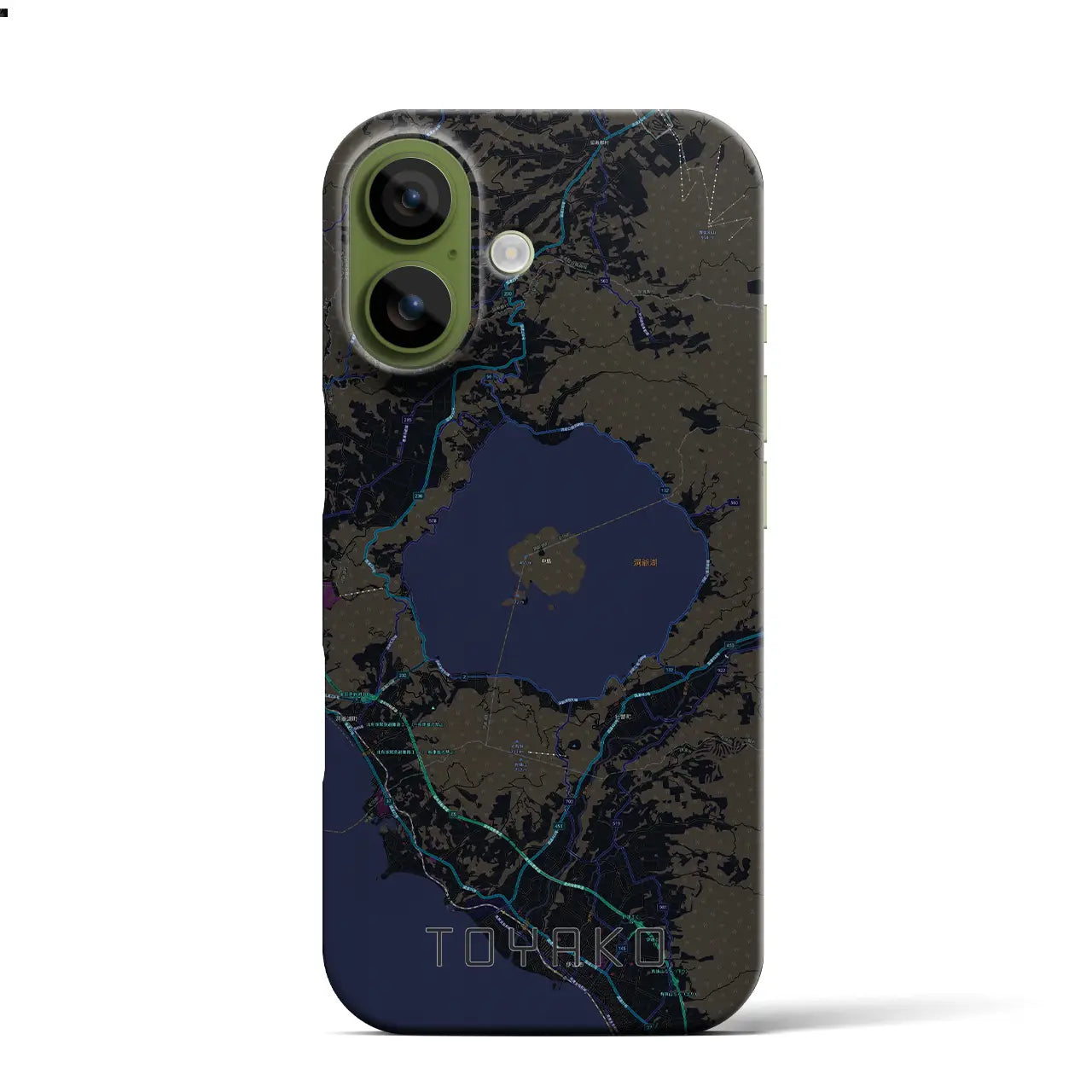 【洞爺湖（北海道）】地図柄iPhoneケース（バックカバータイプ）