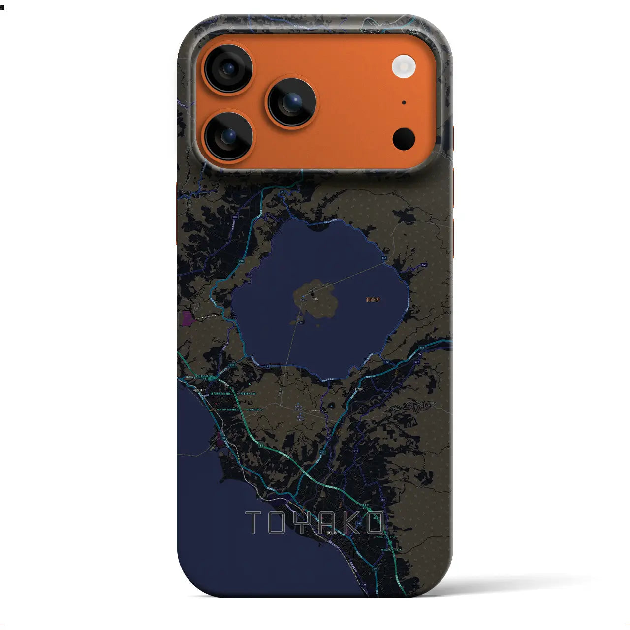 【洞爺湖（北海道）】地図柄iPhoneケース（バックカバータイプ）