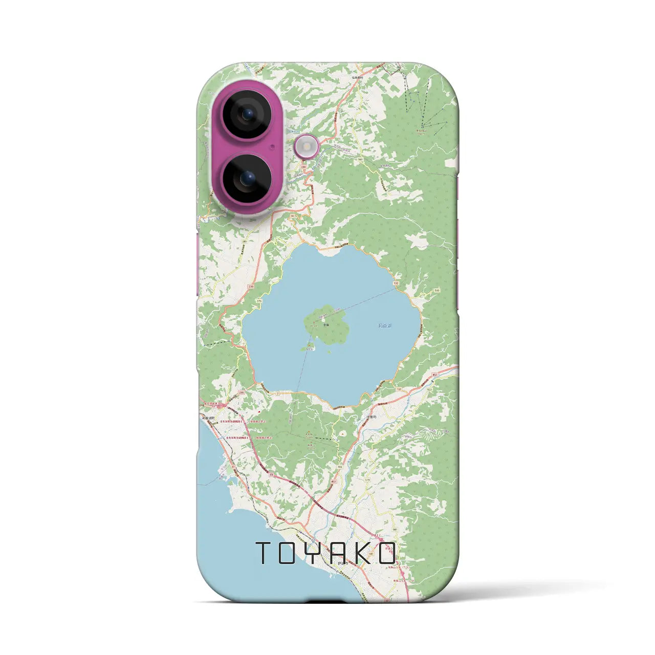 【洞爺湖（北海道）】地図柄iPhoneケース（バックカバータイプ）