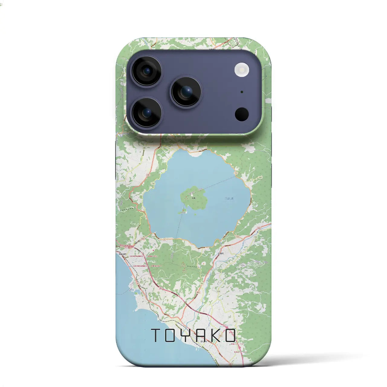 【洞爺湖（北海道）】地図柄iPhoneケース（バックカバータイプ）ナチュラル・iPhone 17 Pro Max 用