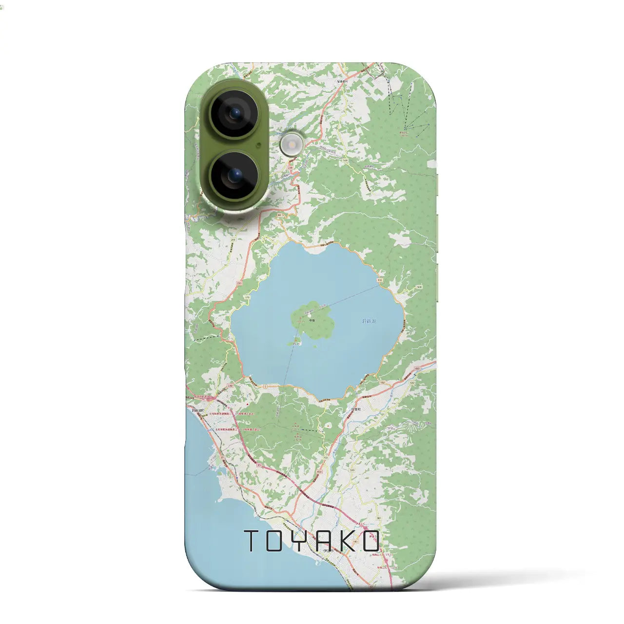 【洞爺湖（北海道）】地図柄iPhoneケース（バックカバータイプ）