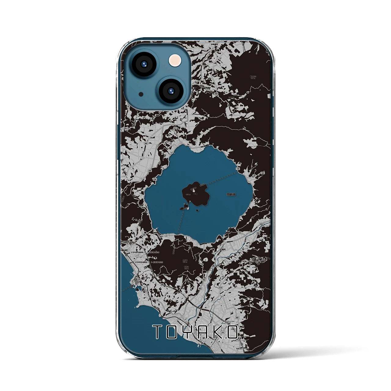 【洞爺湖（北海道）】地図柄iPhoneケース（クリアタイプ）