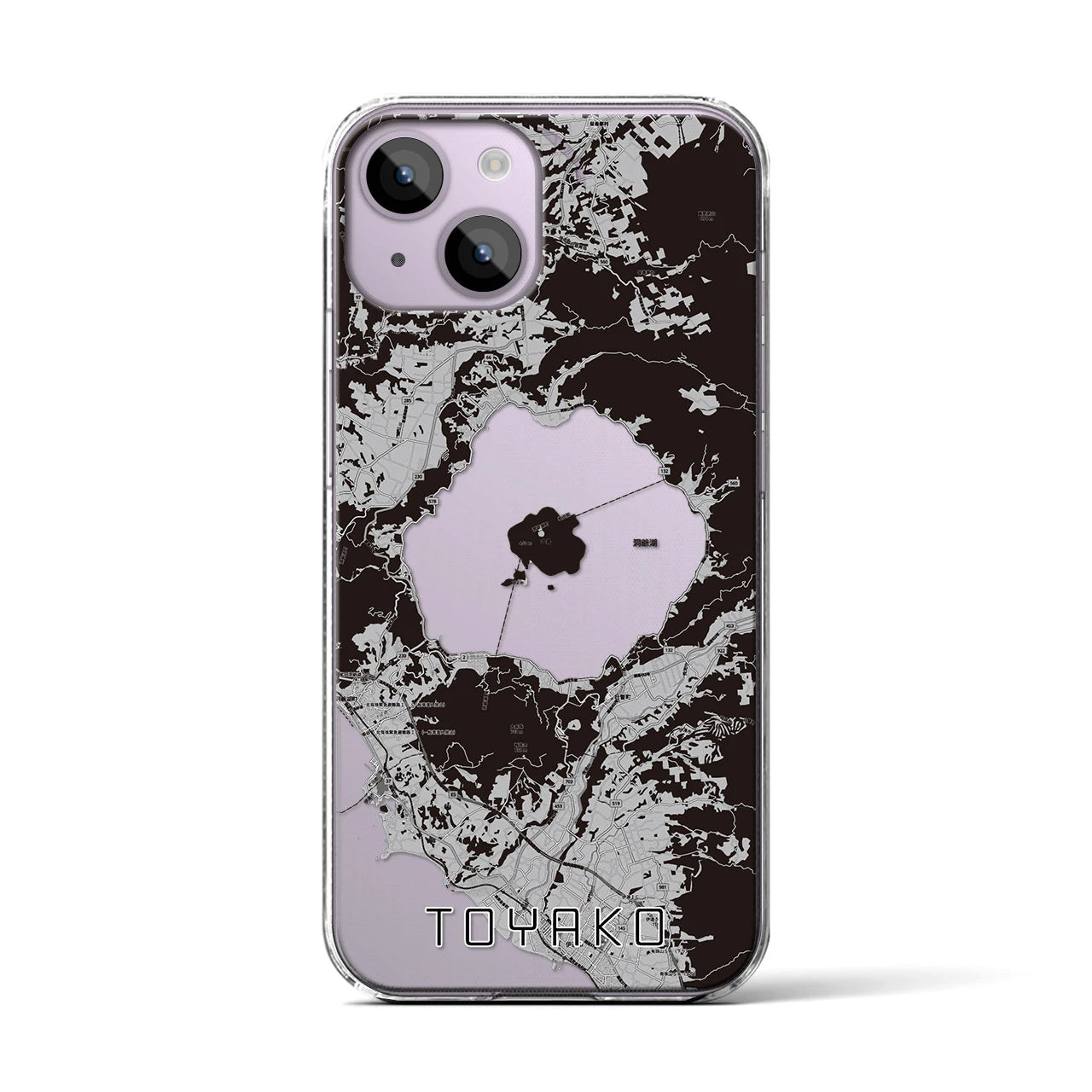 【洞爺湖（北海道）】地図柄iPhoneケース（クリアタイプ）