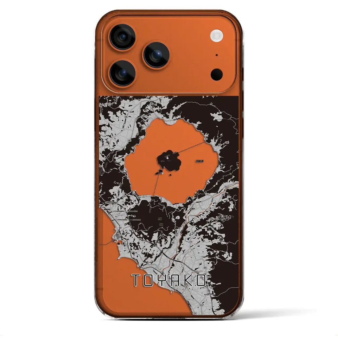 【洞爺湖（北海道）】地図柄iPhoneケース（クリアタイプ）