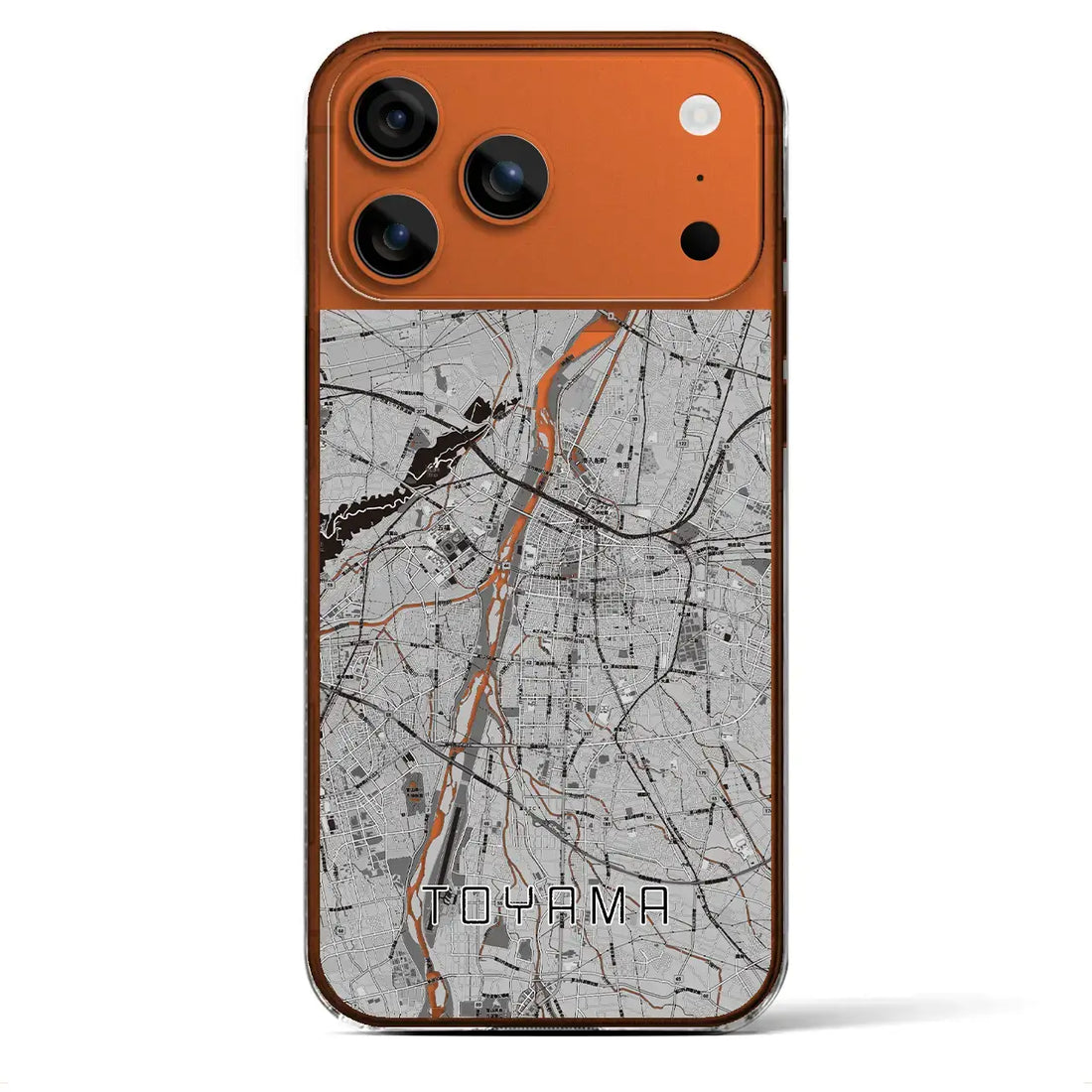 【富山（富山県）】地図柄iPhoneケース（クリアタイプ）モノトーン・iPhone 17 Pro Max 用