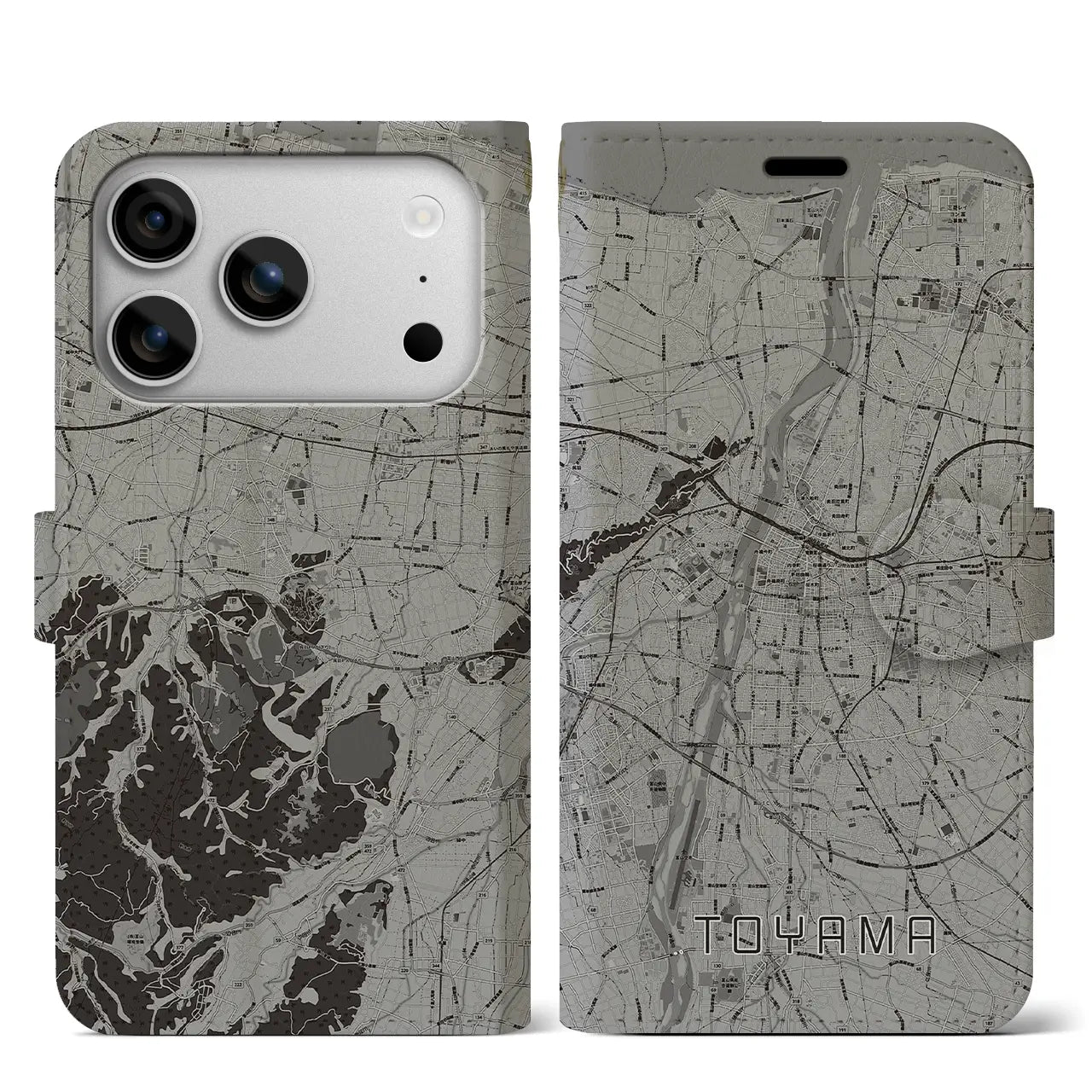 【富山（富山県）】地図柄iPhoneケース（手帳タイプ）