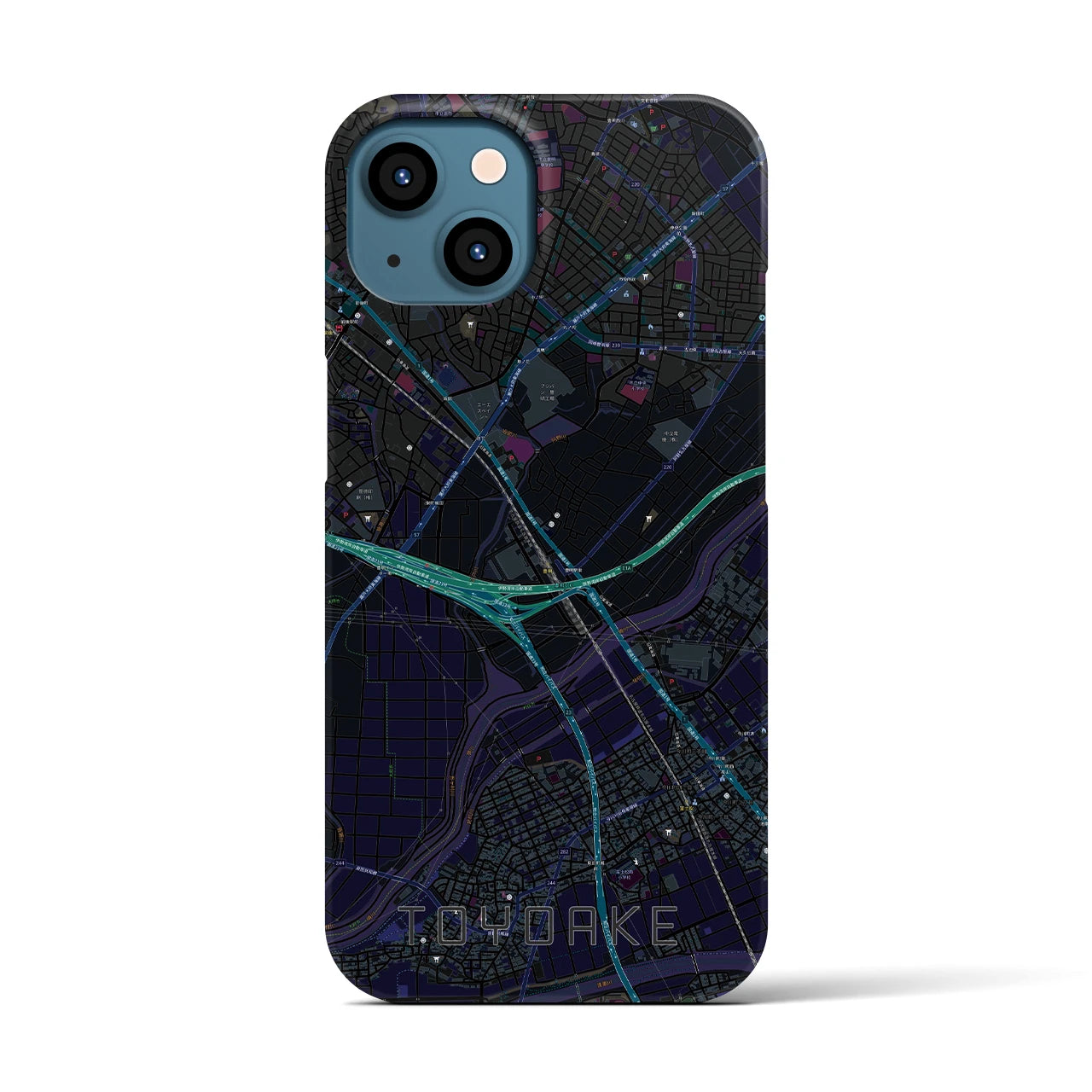 【豊明（愛知県）】地図柄iPhoneケース（バックカバータイプ）