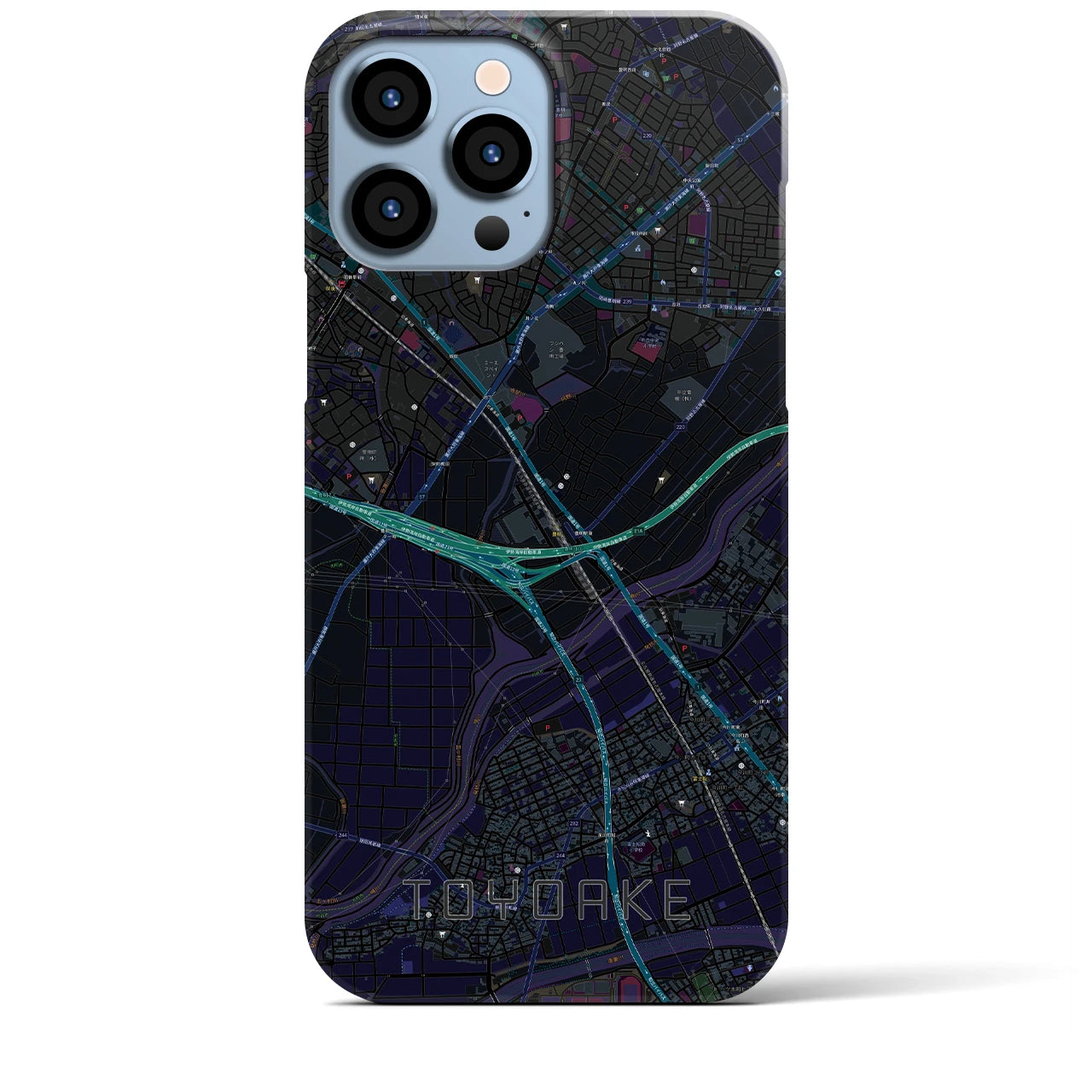 【豊明（愛知県）】地図柄iPhoneケース（バックカバータイプ）