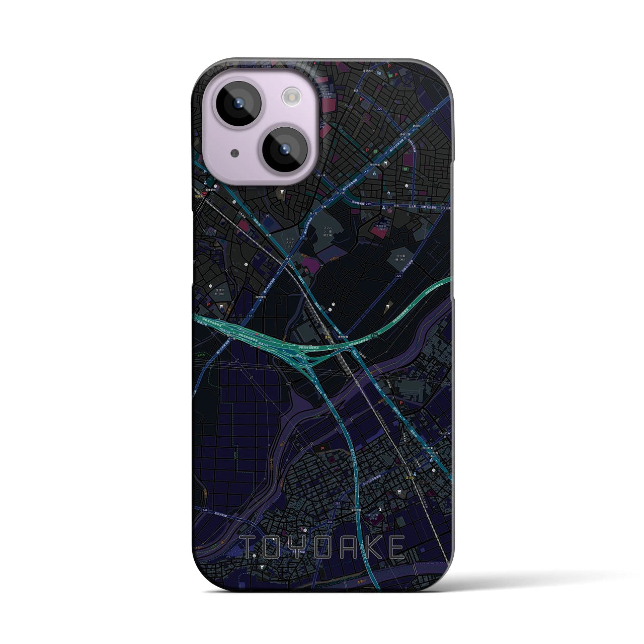 【豊明（愛知県）】地図柄iPhoneケース（バックカバータイプ）