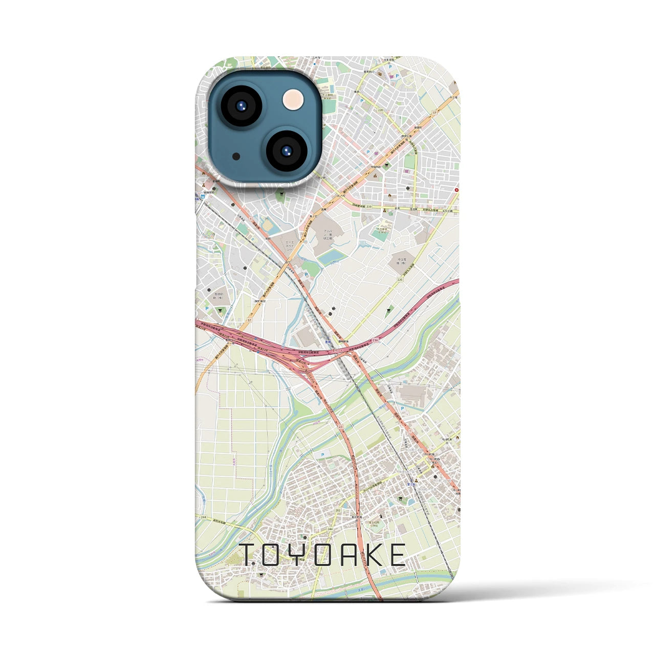 【豊明（愛知県）】地図柄iPhoneケース（バックカバータイプ）
