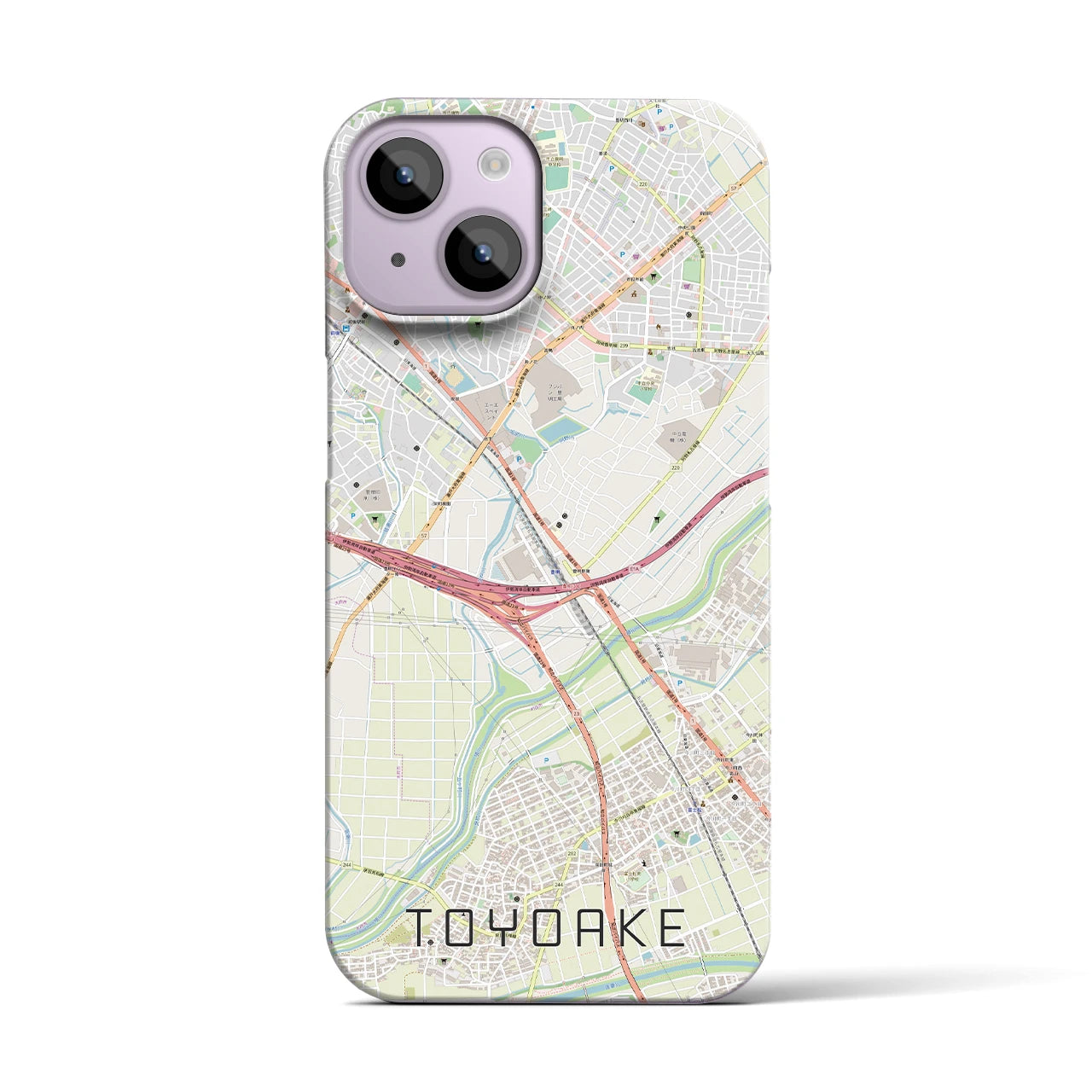 【豊明（愛知県）】地図柄iPhoneケース（バックカバータイプ）