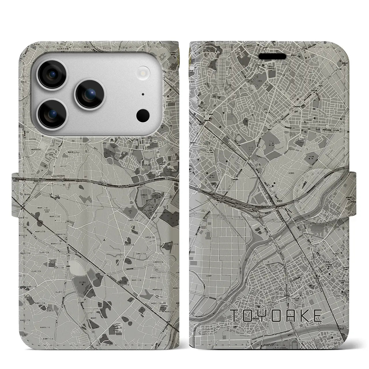 【豊明（愛知県）】地図柄iPhoneケース（手帳タイプ）