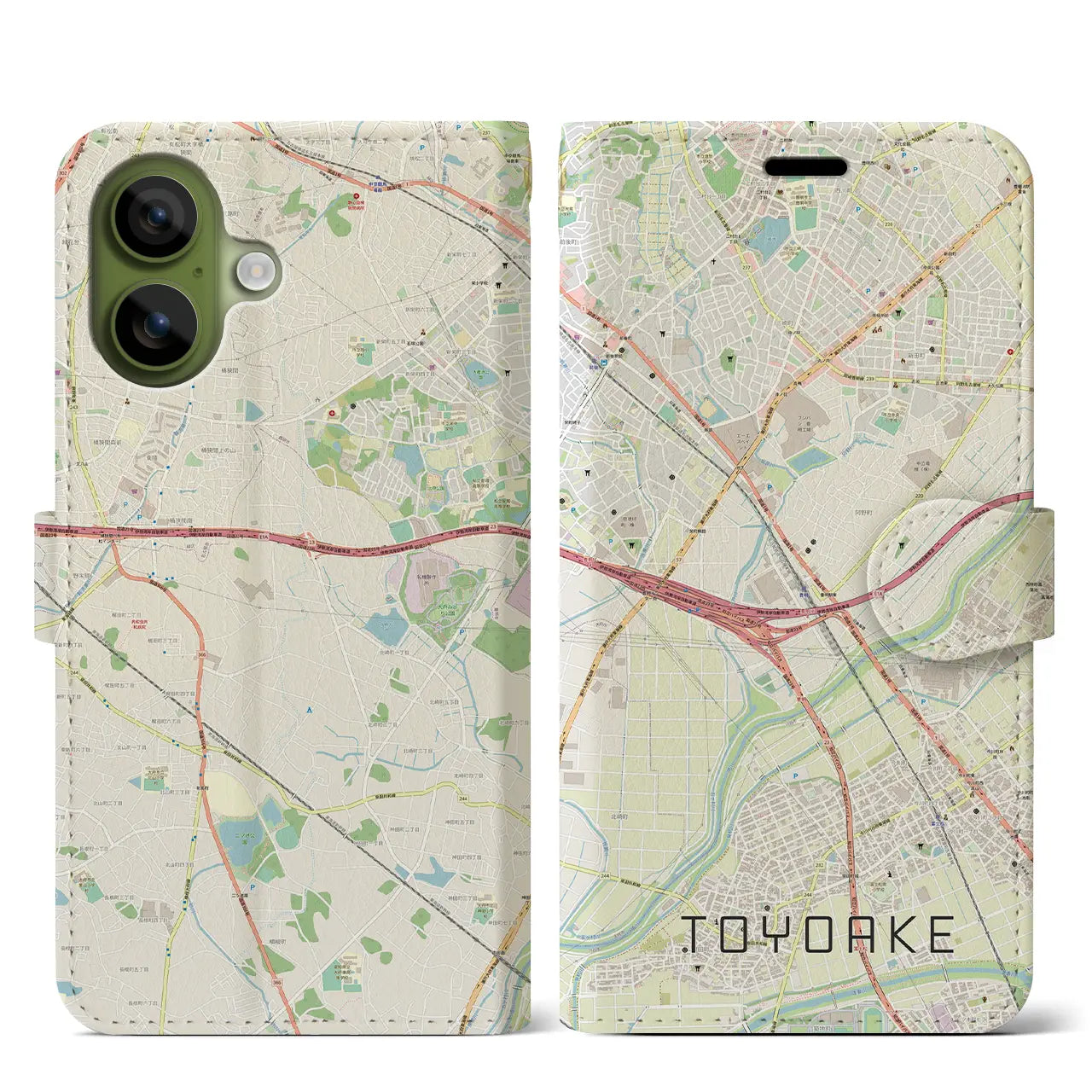 【豊明（愛知県）】地図柄iPhoneケース（手帳タイプ）