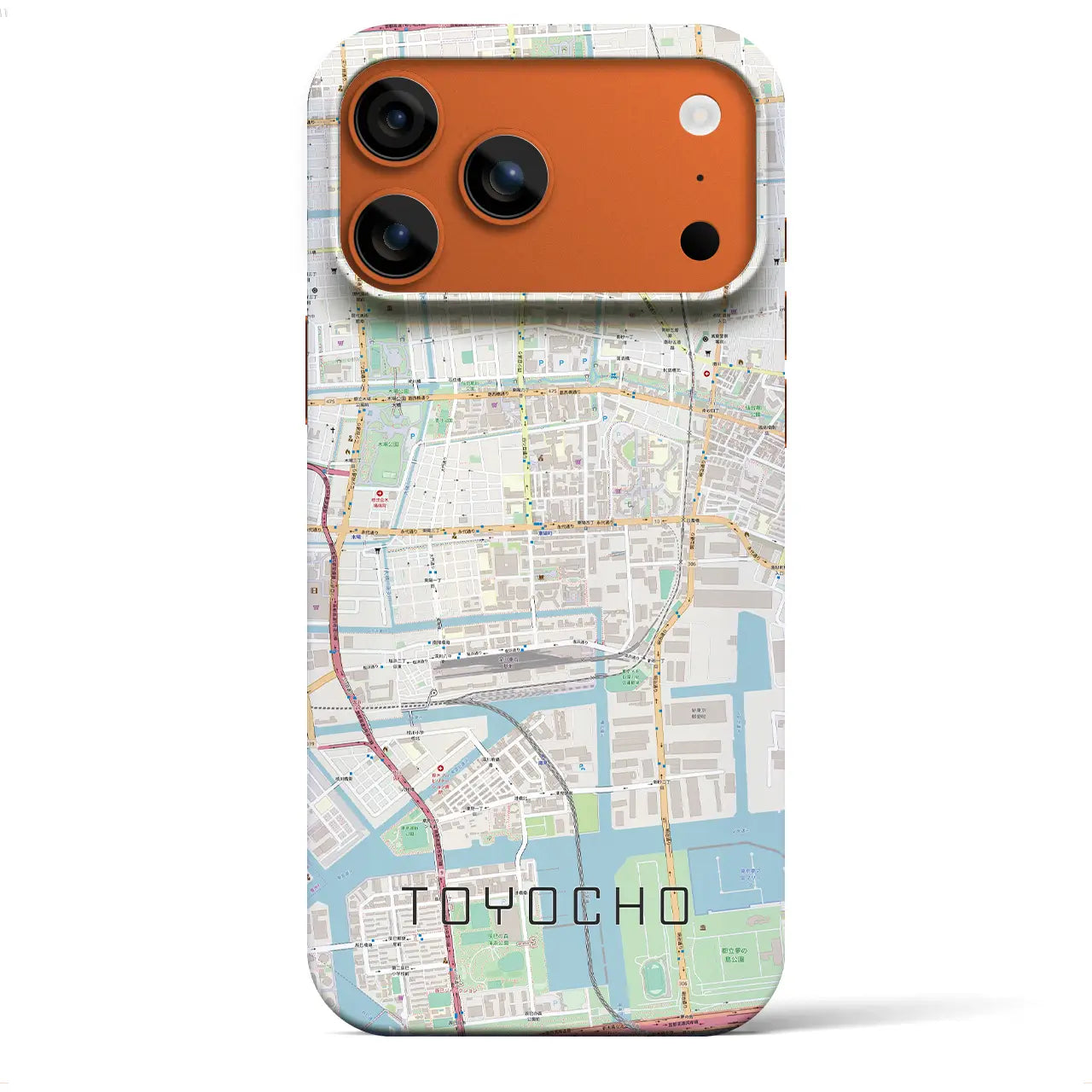 【東陽町（東京都）】地図柄iPhoneケース（バックカバータイプ）ブラック・iPhone 17 Pro Max 用