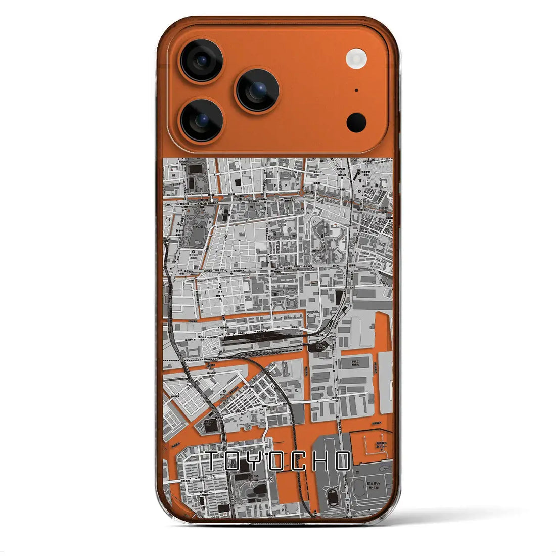 【東陽町（東京都）】地図柄iPhoneケース（クリアタイプ）モノトーン・iPhone 17 Pro Max 用