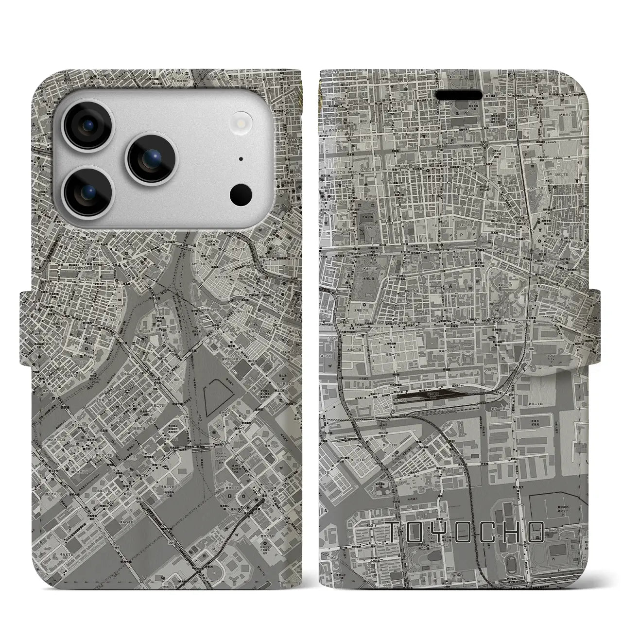 【東陽町（東京都）】地図柄iPhoneケース（手帳タイプ）