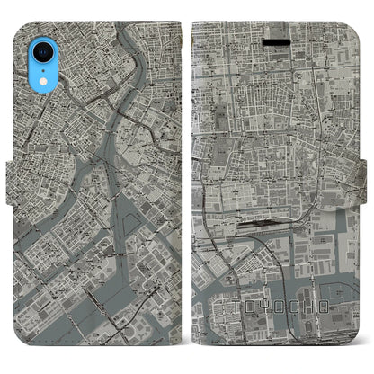 【東陽町（東京都）】地図柄iPhoneケース（手帳タイプ）モノトーン・iPhone XR 用