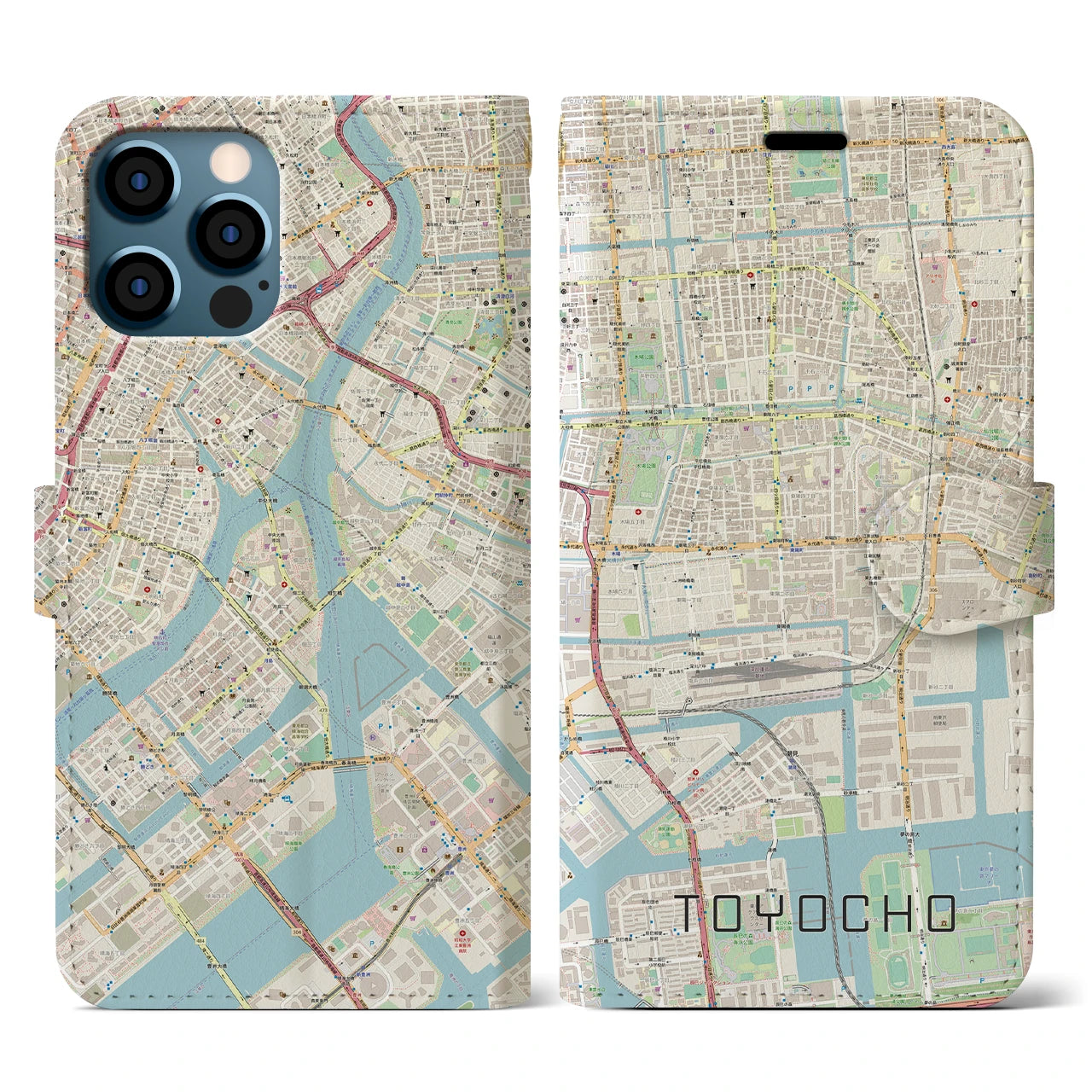 【東陽町（東京都）】地図柄iPhoneケース（手帳タイプ）