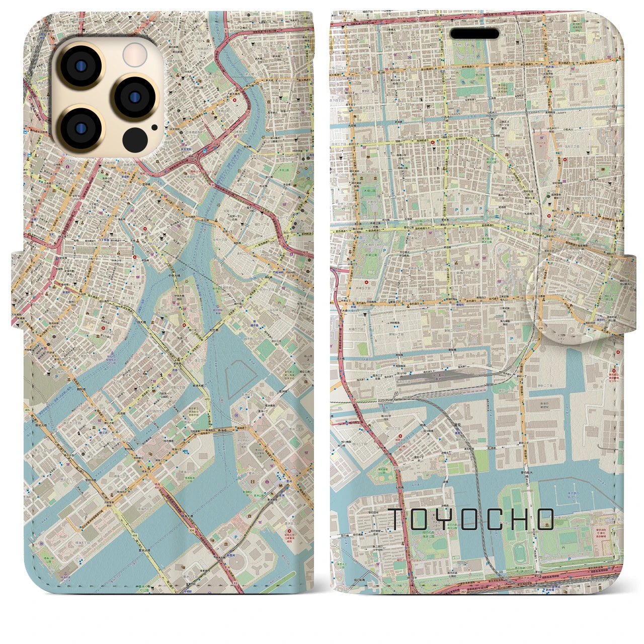 【東陽町（東京都）】地図柄iPhoneケース（手帳タイプ）