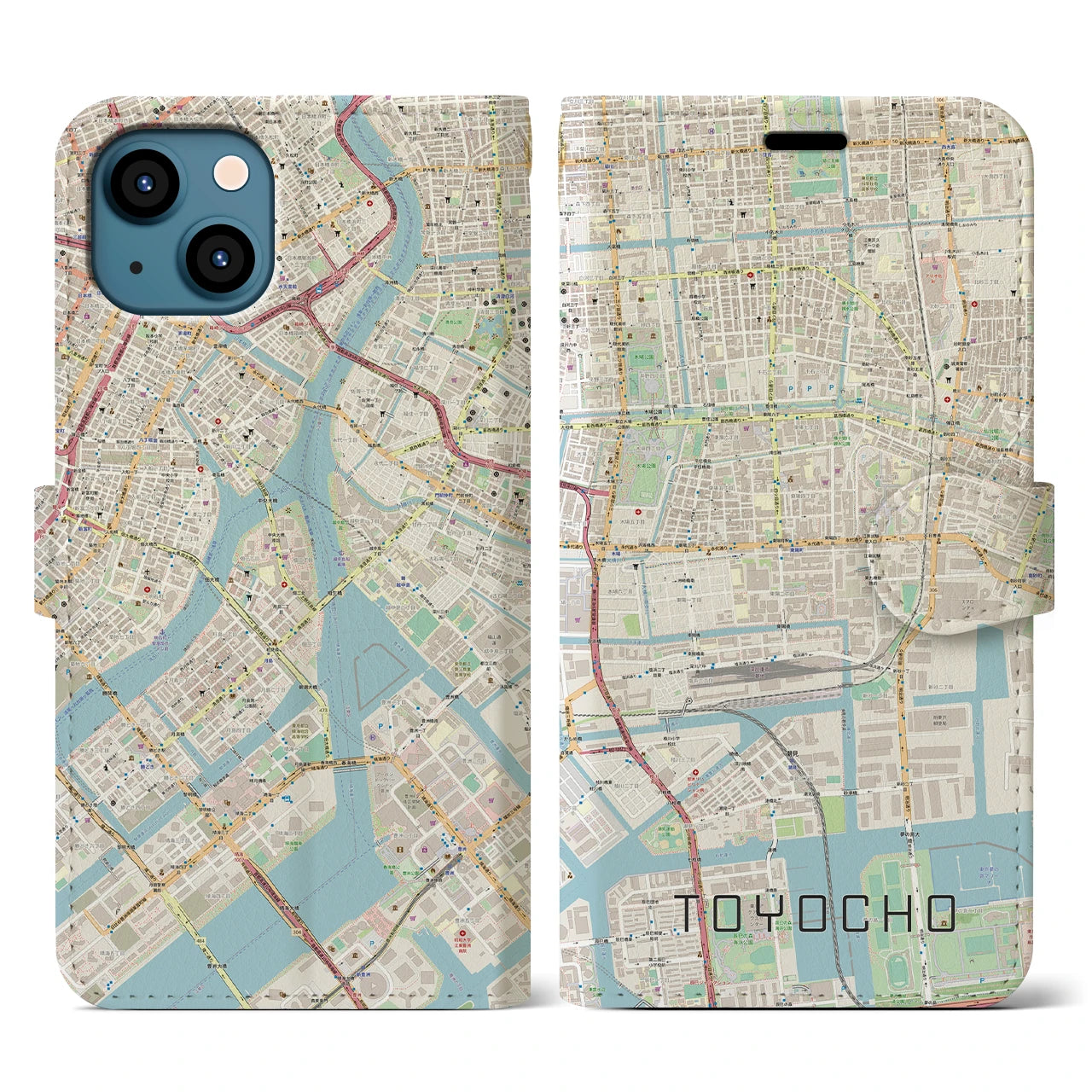 【東陽町（東京都）】地図柄iPhoneケース（手帳タイプ）