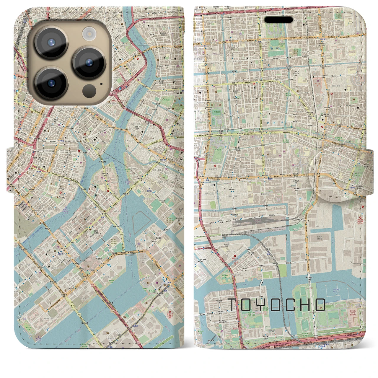 【東陽町（東京都）】地図柄iPhoneケース（手帳タイプ）