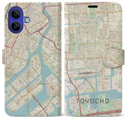 【東陽町（東京都）】地図柄iPhoneケース（手帳タイプ）ナチュラル・iPhone 16 Pro Max 用