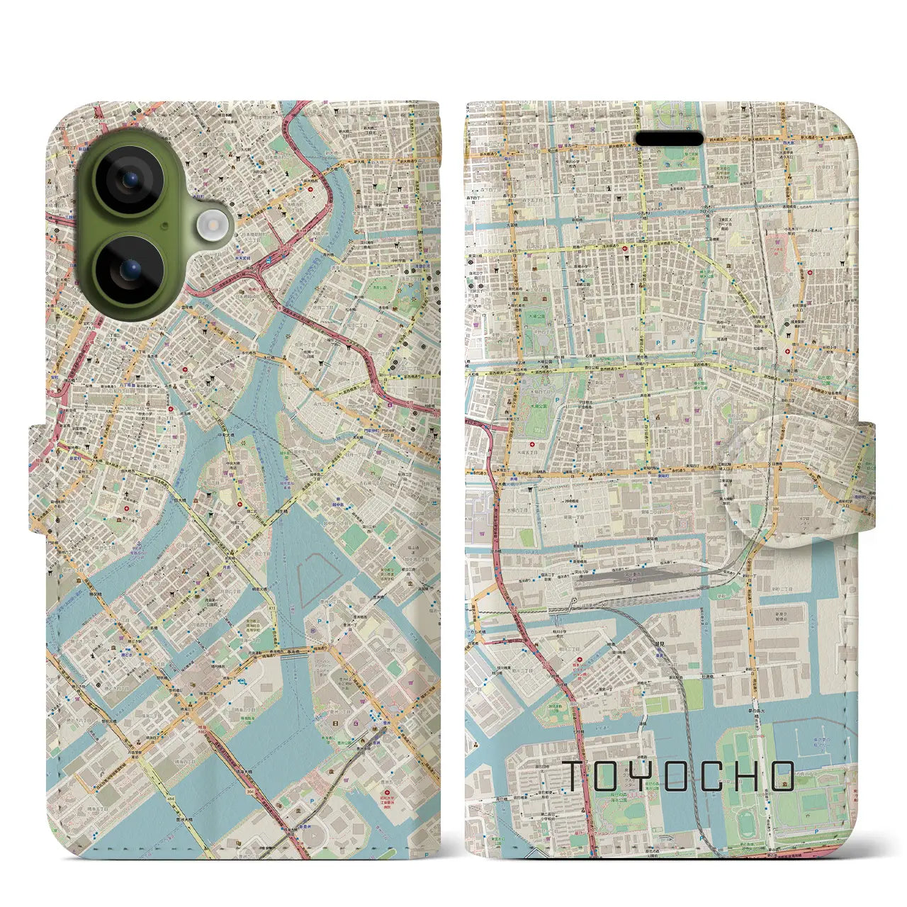 【東陽町（東京都）】地図柄iPhoneケース（手帳タイプ）