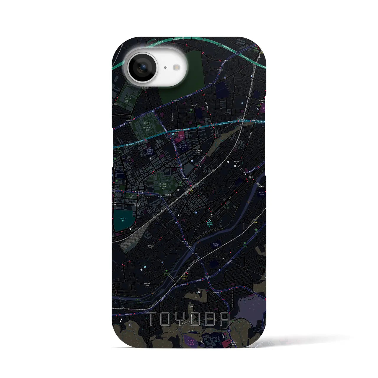 【豊田（東京都）】地図柄iPhoneケース（バックカバータイプ）