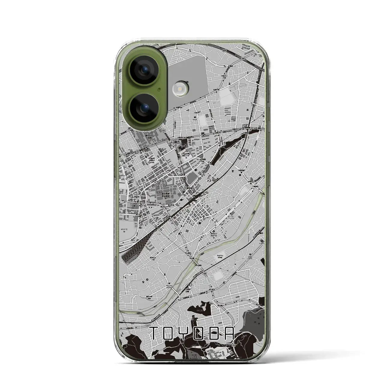 【豊田（東京都）】地図柄iPhoneケース（クリアタイプ）