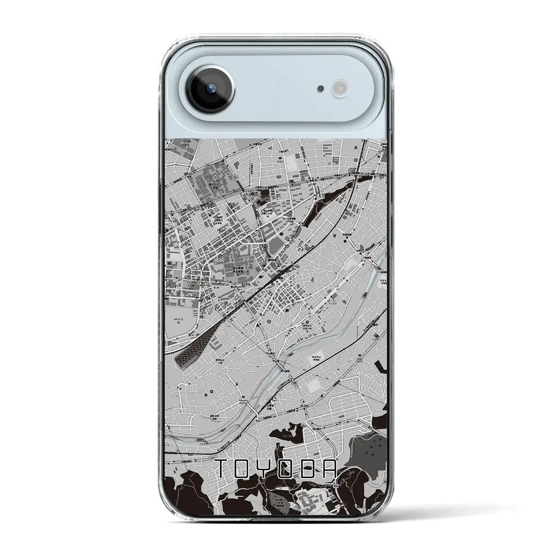 【豊田(東京都)】地図柄iPhoneケース(クリアタイプ)モノトーン・iPhone 17 Pro Max 用