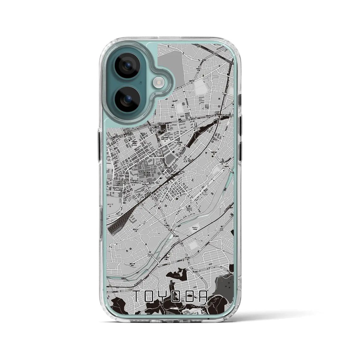 【豊田（東京都）】地図柄iPhoneケース（MagSafeタイプ）モノトーン・iPhone 16 Pro 用