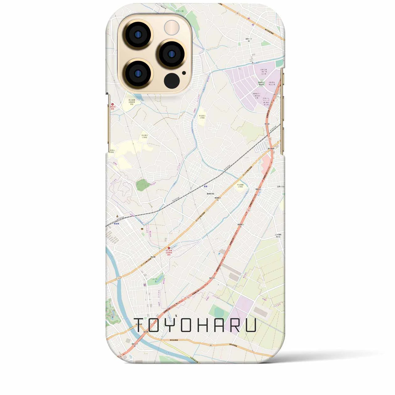 【豊春（埼玉県）】地図柄iPhoneケース（バックカバータイプ）