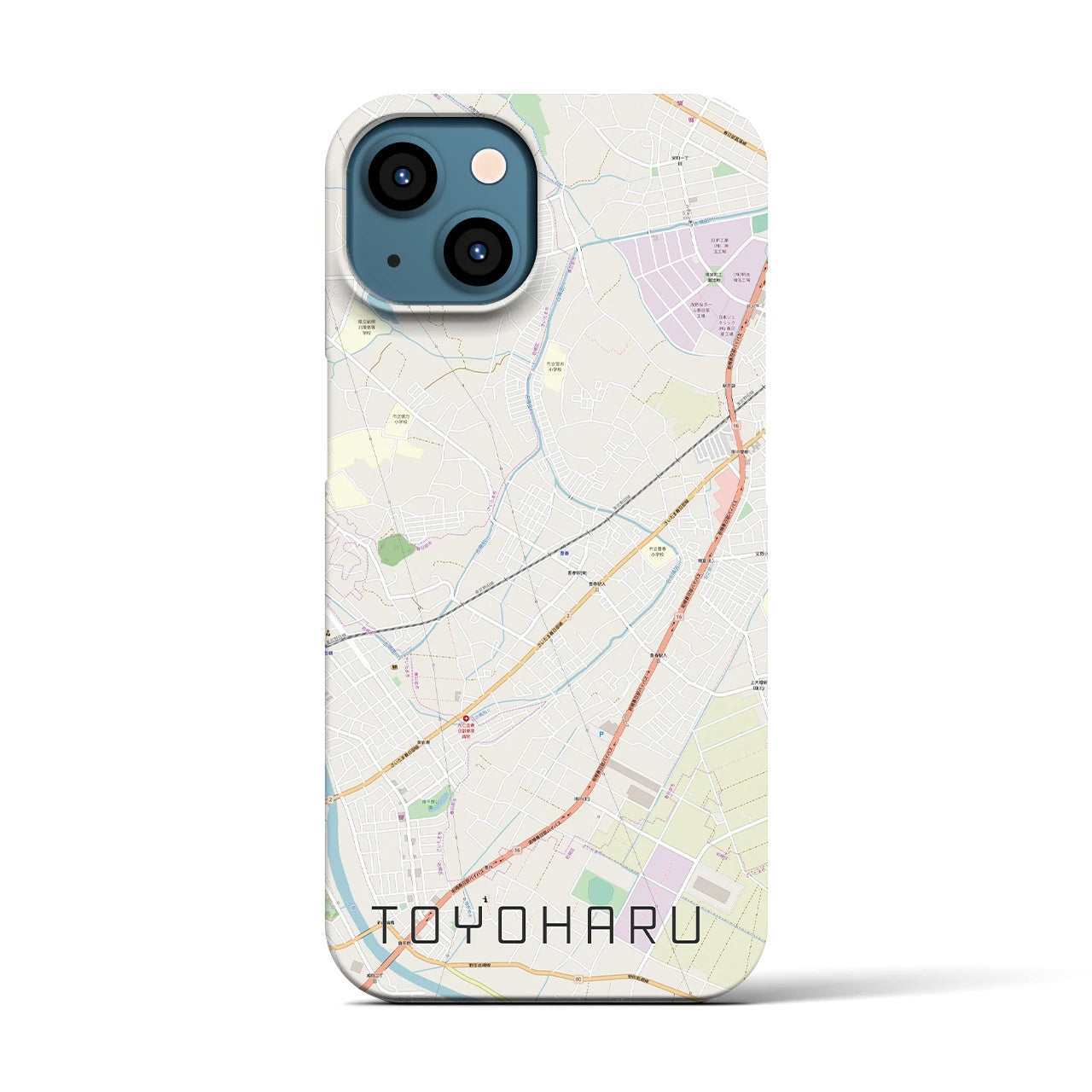 【豊春（埼玉県）】地図柄iPhoneケース（バックカバータイプ）
