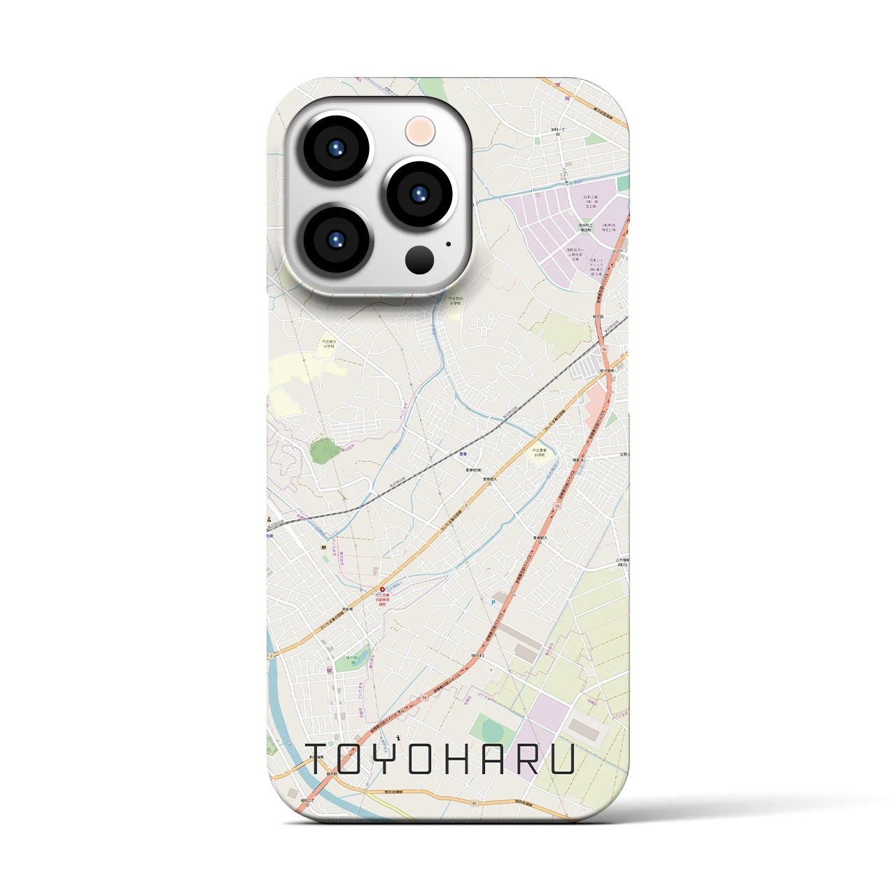 【豊春（埼玉県）】地図柄iPhoneケース（バックカバータイプ）