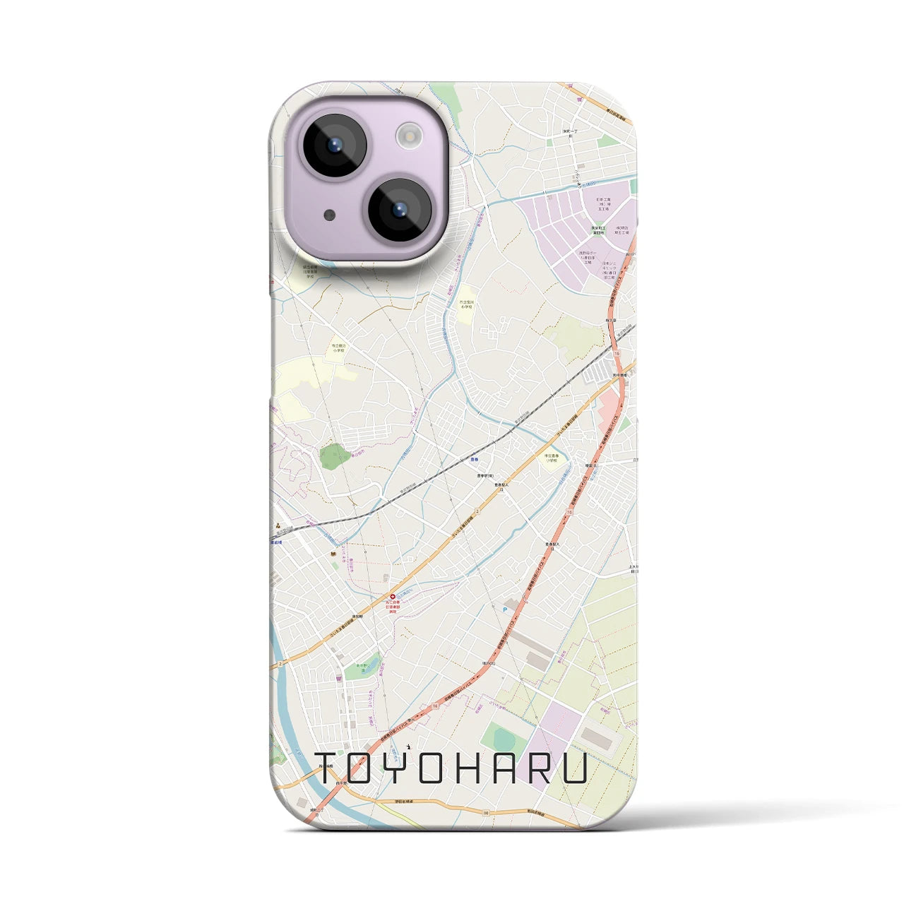 【豊春（埼玉県）】地図柄iPhoneケース（バックカバータイプ）