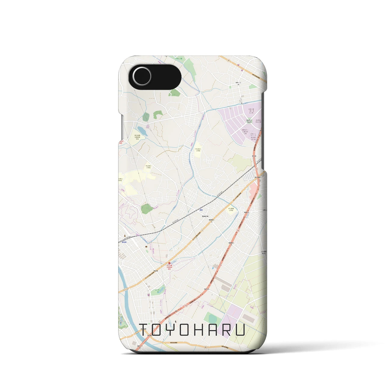 【豊春（埼玉県）】地図柄iPhoneケース（バックカバータイプ）