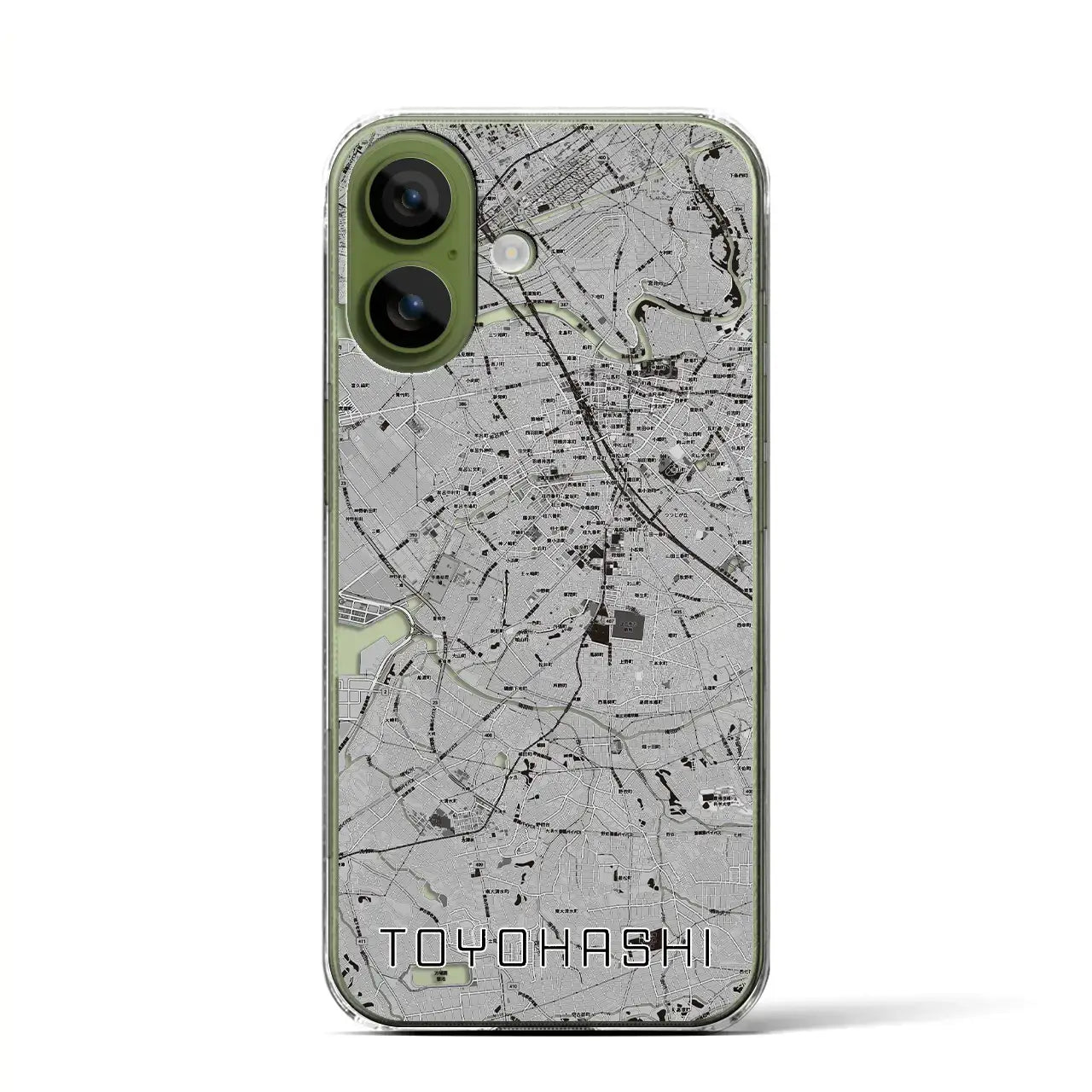 【豊橋（愛知県）】地図柄iPhoneケース（クリアタイプ）
