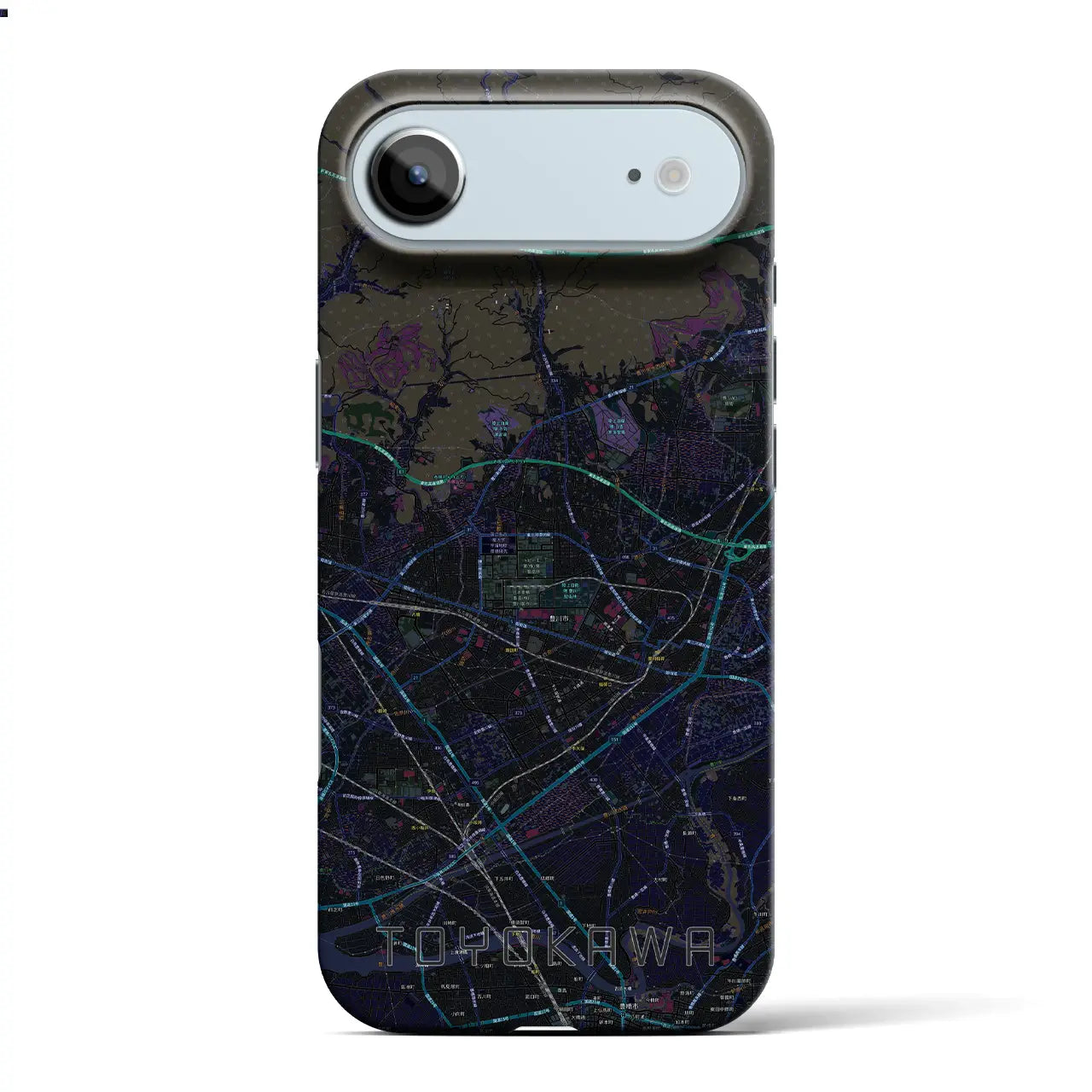 【豊川（愛知県）】地図柄iPhoneケース（バックカバータイプ）