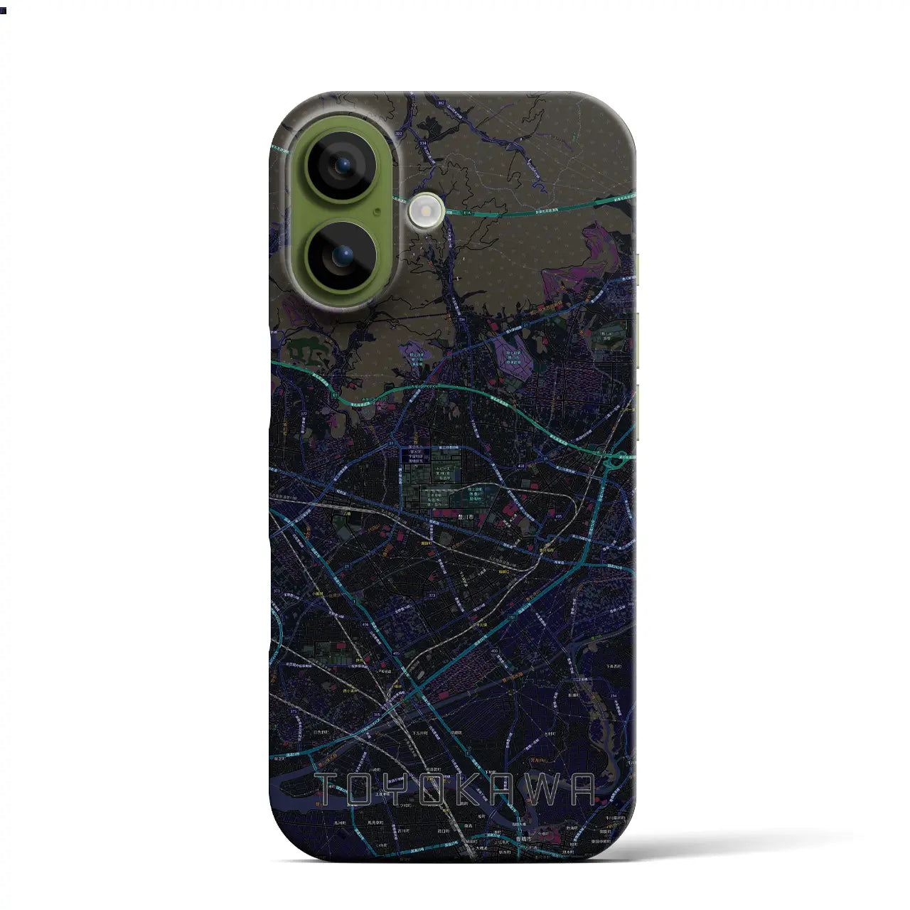 【豊川（愛知県）】地図柄iPhoneケース（バックカバータイプ）