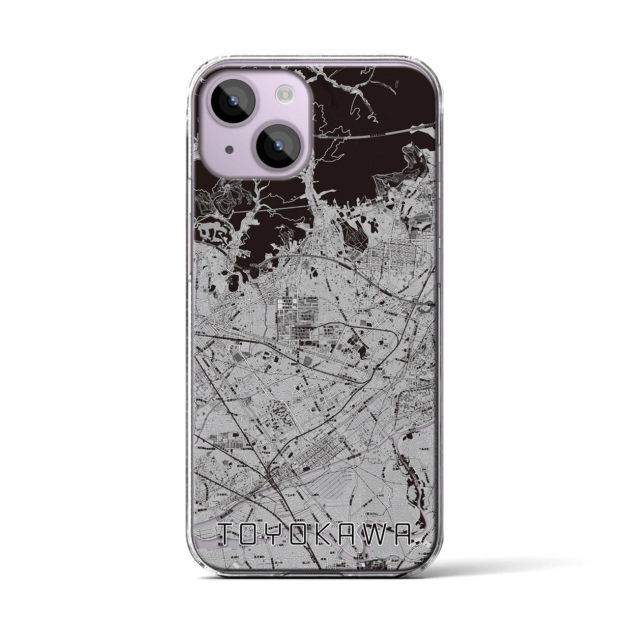 【豊川（愛知県）】地図柄iPhoneケース（クリアタイプ）