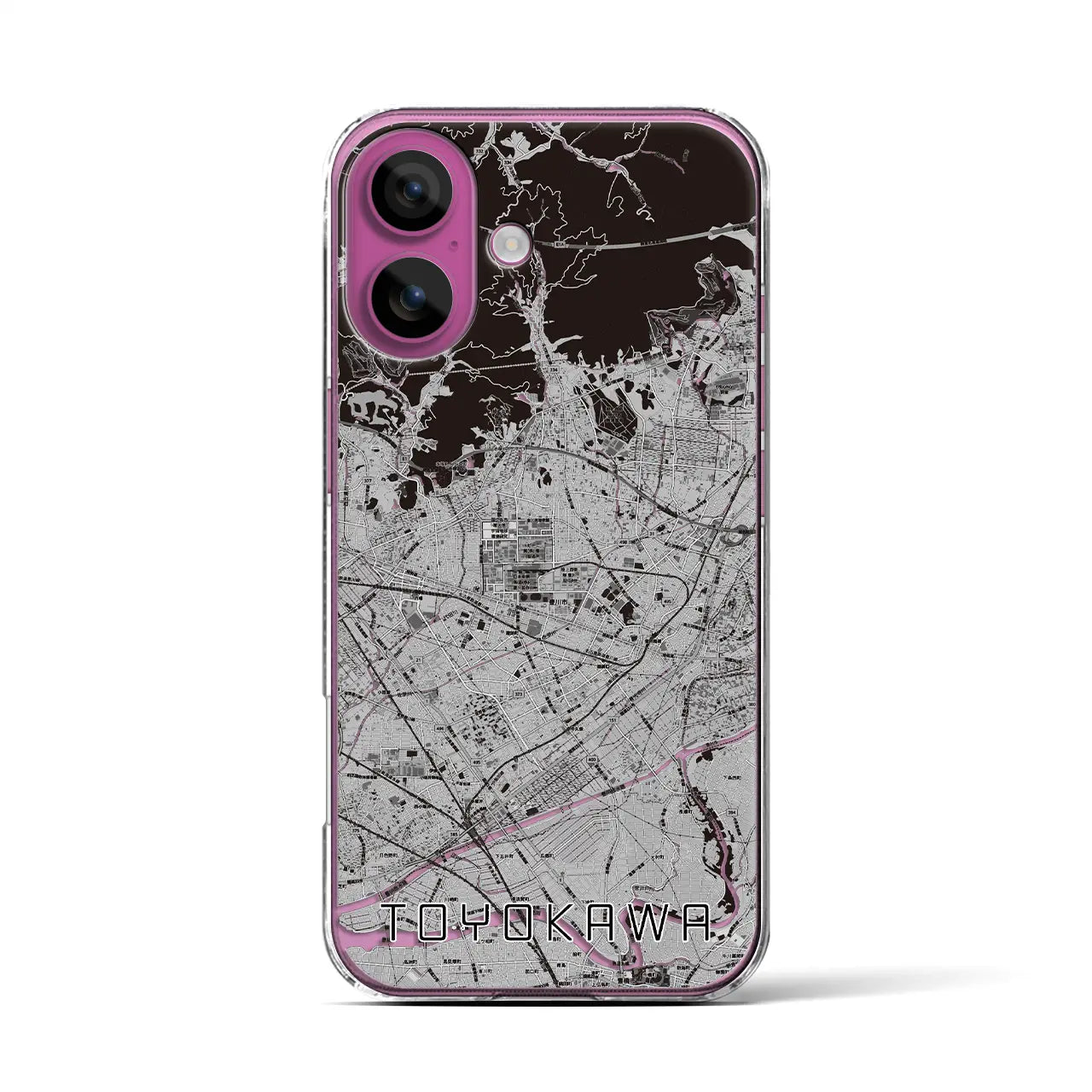 【豊川（愛知県）】地図柄iPhoneケース（クリアタイプ）