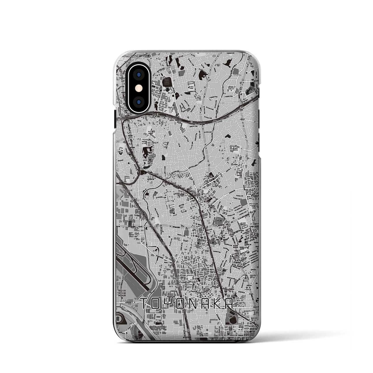 【豊中（大阪府）】地図柄iPhoneケース（クリアタイプ）モノトーン・iPhone XS / X 用